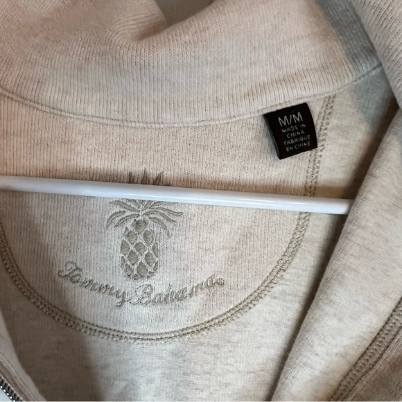 Tommy Bahama 1/4 Zip Pullover Sweatshirt Sz M Beige  Casual Outdoor Loungewear - Picture 8 of 11
